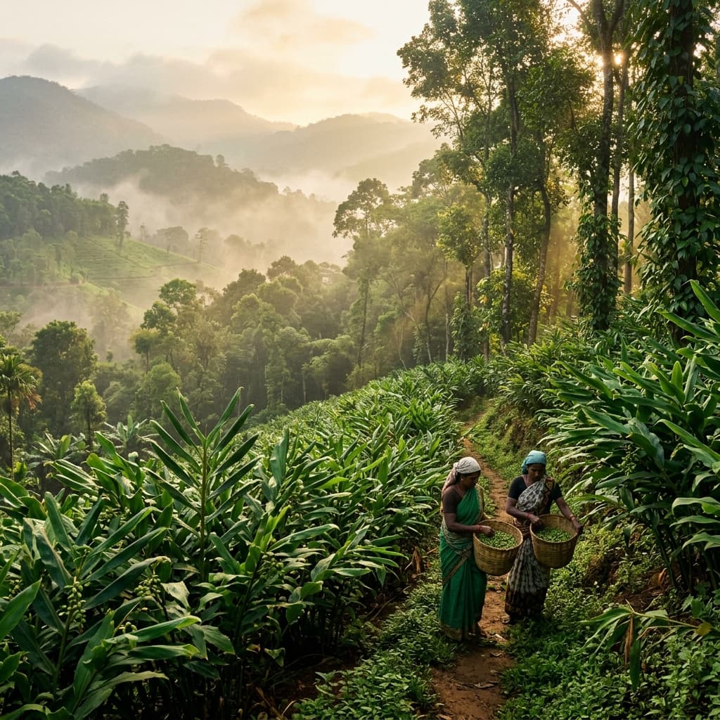 SoloSpices cardamom plantation in the rolling hills of Kerala